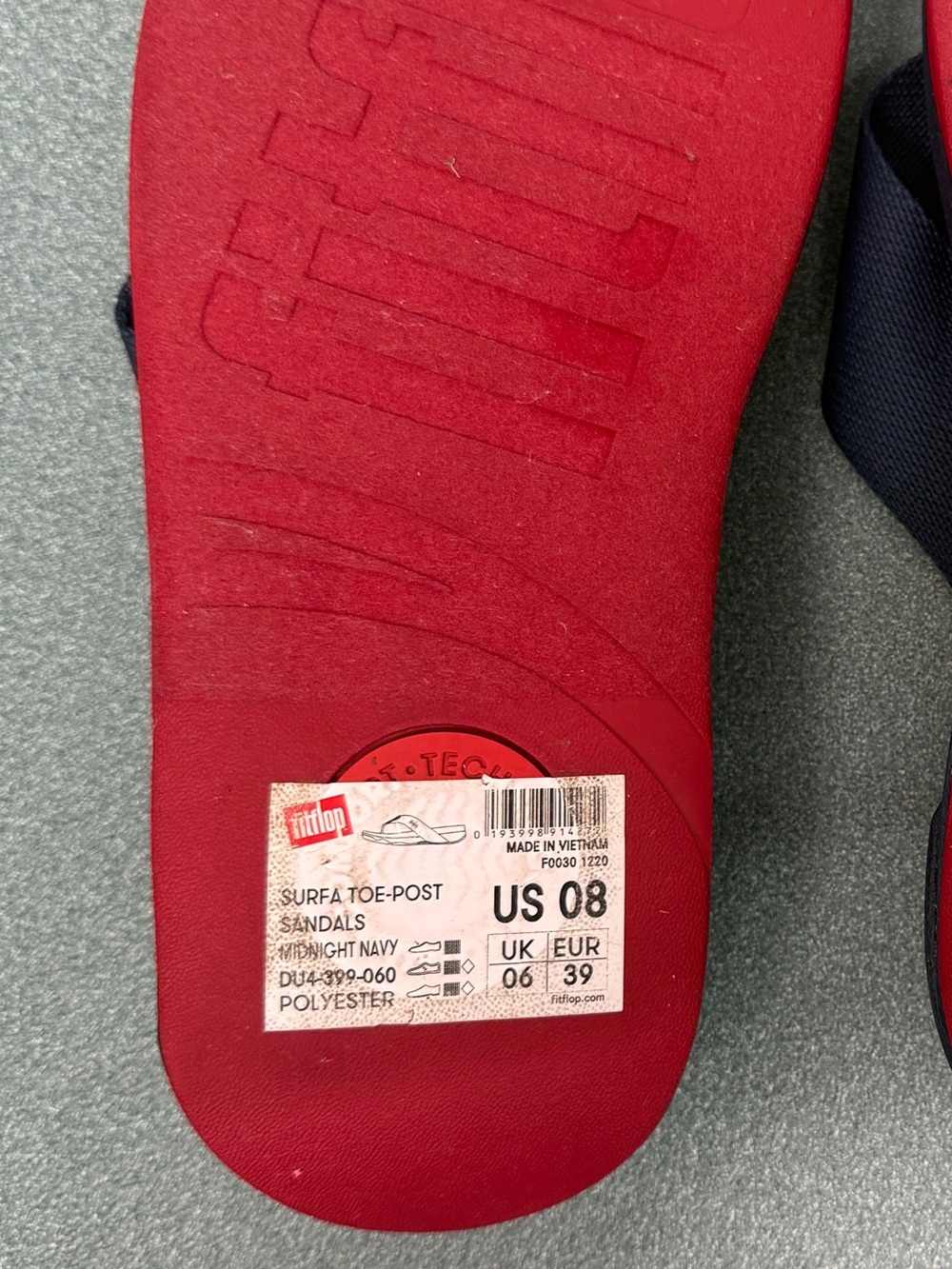 FitFlop Surfa Toe-Post Sandal Midnight Navy Women’s 8 - Picture 11 of 13